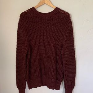 All Saints Ren Crew Sweater Burgundy